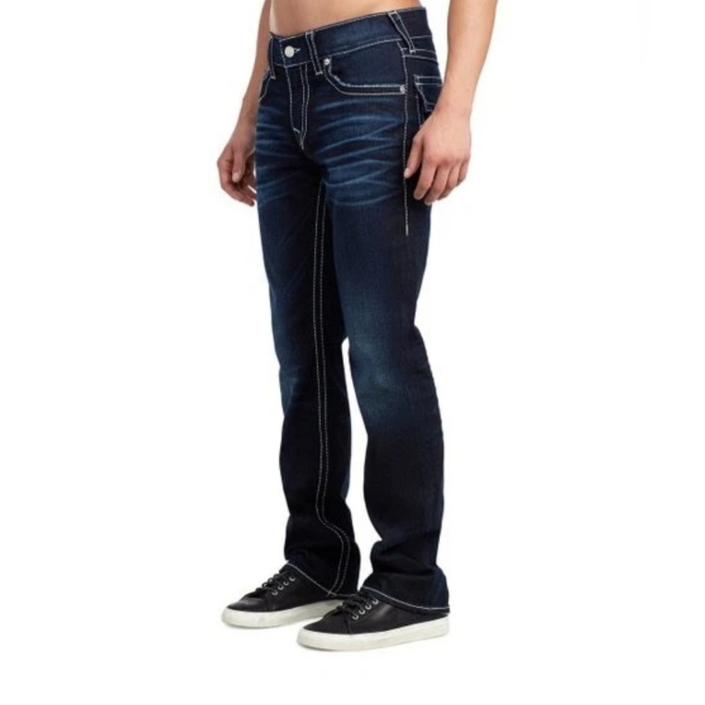 True Religion Ricky Super T Straight Leg Jeans - Men’s Size 38 - Dark Wash